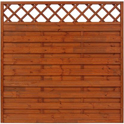 Andrewex Sichtschutzzaun-Element Country teakfarben lasiert 180 cm x 180 cm