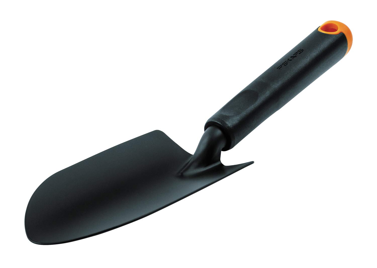 Fiskars Blumenkelle, Für harte Böden, Länge 30 cm, Langlebiger Stahlkopf-Kunststoff Griff, Schwarz-Orange, Ergo, 1027017