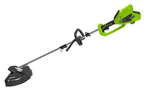 Greenworks Akku-Rasentrimmer und -Sense 2in1 GD40BC Li-Ion 40V 40cm-25cm Schnittbreite 2mm Faden-Messer 5300 U-min verstellbarer Zusatzgriff leistungsstarker brushless Motor ohne Akku u. Ladegerät