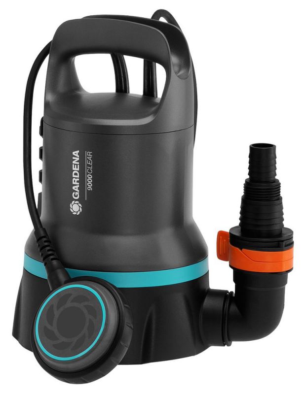 Gardena 9000 09030-61 Klarwasserpumpe 300 Watt 9.000 l/h Entwässerung max. Förderhöhe 6 m max. Förderdruck 0,6 bar max. Tauchtiefe 7 m max. Wassertemperatur 35 °C IP Schutzart IPX8 Kabellänge 10 m