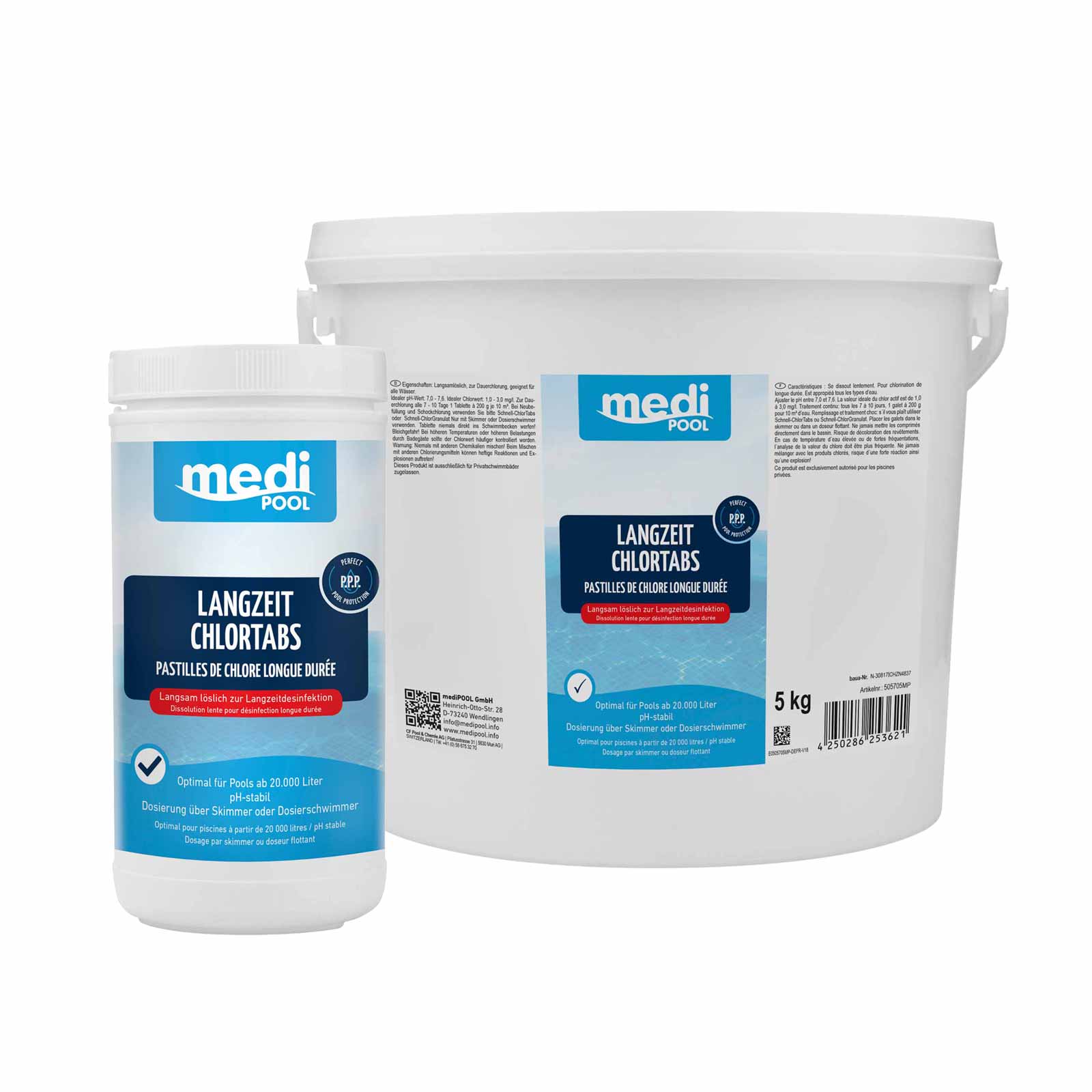 MediPool Langzeit-Chlor Tabs 200 g, Langzeitchlortabletten, Chlortabletten, Poolreinigung