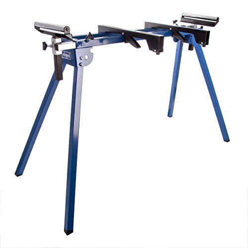 Scheppach 5907107900 Untergestell UMF1550, arbeiten in ergonomischer Höhe, kompakte Leichtbauweise für einfachen Transport, stabile Seitenverlängerung, bis 150 kg, silber-blue