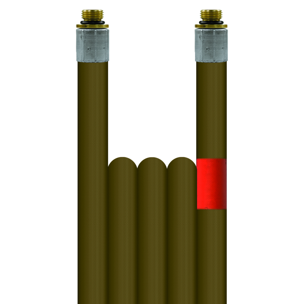 R+M DeWit GmbH 50m Rohrreinigungsleitung R+M 1, DN4, braun, 1-8 Zoll Aussengewinde auf 1-8 Zoll Aussengewinde, max. 99°C, max. 300bar