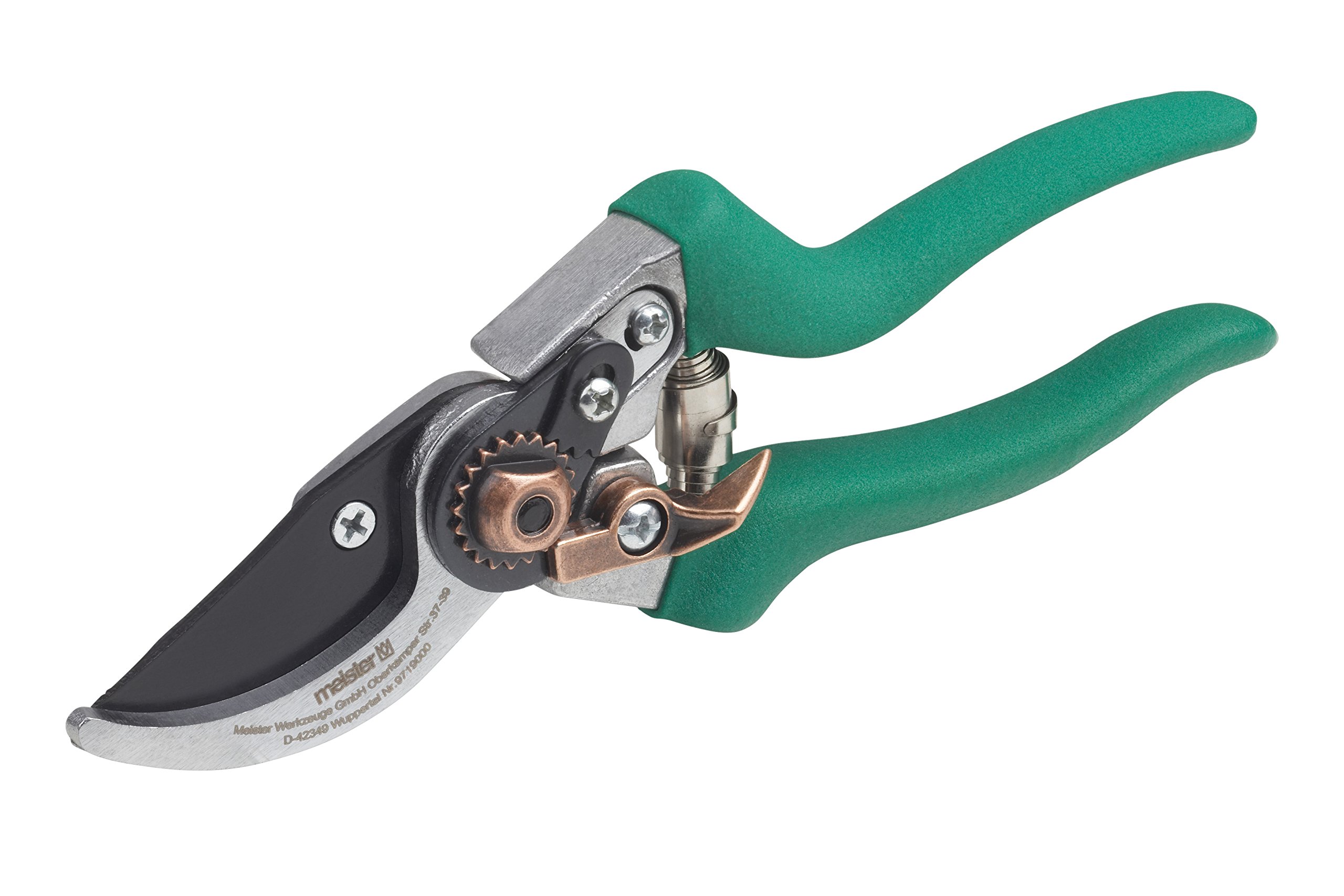 Meister Gartenschere mit Bypass-Klinge - Antihaft-Beschichtung - Geeignet für weiches Gehölz und Frischholz - Für präzise Schnitte - Rosenschere - Rebschere - Floristenschere - Bypass-Schere - 9719000 Rechtshänder mittelgroß