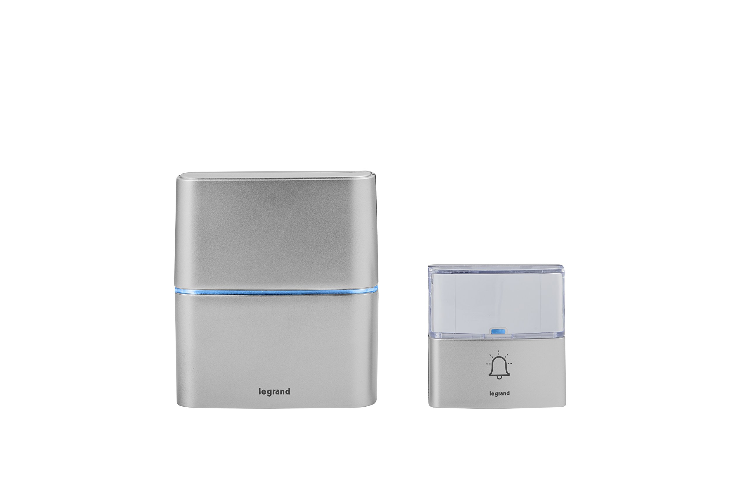 Legrand, Funkklingel-Set Premium batteriebetrieben mit MP3-Funktion, 1x wasserdichtem Klingeltaster (IP54), 1x Gong mit 30 Melodien, 100m Reichweite, 094271