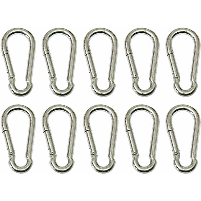 10 Stück Karabiner Haken 13 x 160 mm Stahl verzinkt Verbinder Haken Schnapphaken Schlüsselanhänge