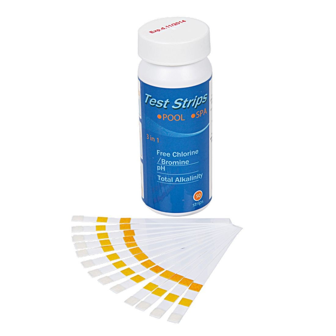 Avenli 3-in-1 Test-Strips 50 Pool Teststreifen Wasser Teststäbchen mit Farbskala für Chlor, PH und Alkalität Algenschutz Werte, Poolpflege Wasserqualität Schnelltest
