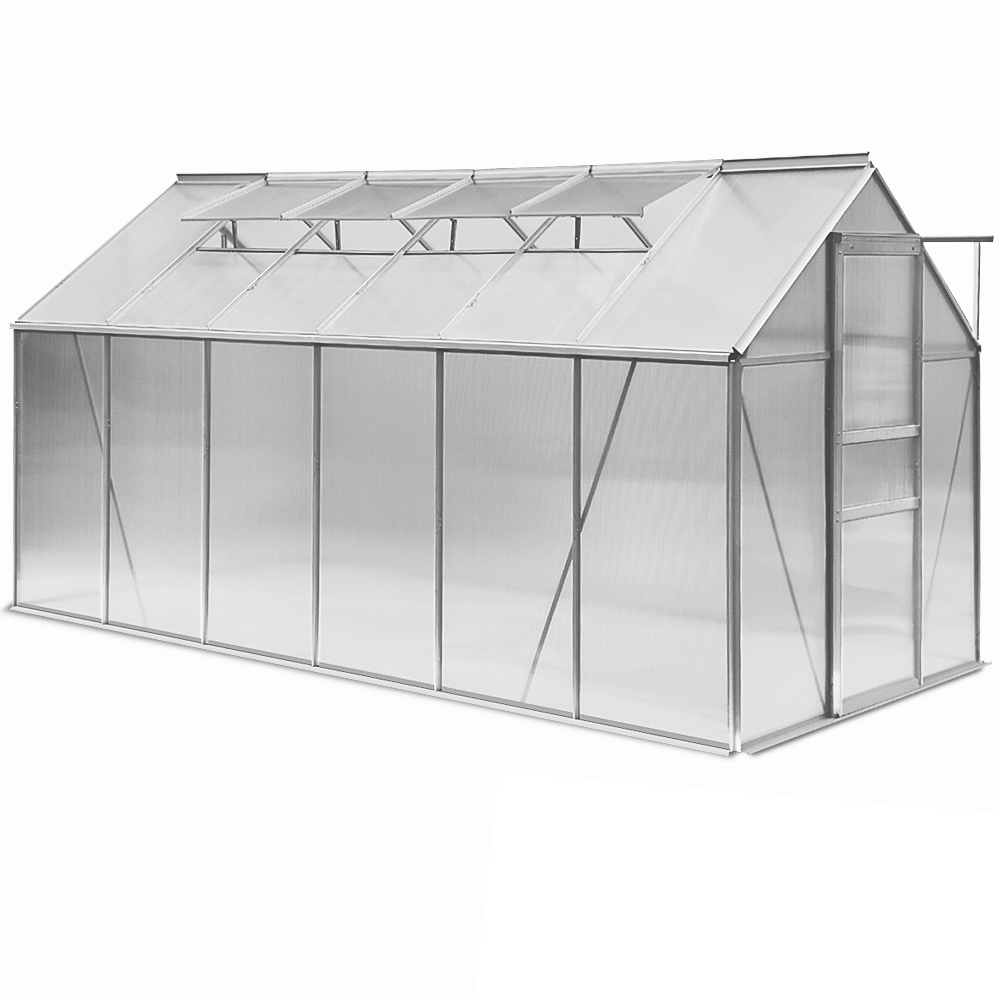 Deuba Gewächshaus Alu 380 x 190cm - 4 Dachfenster