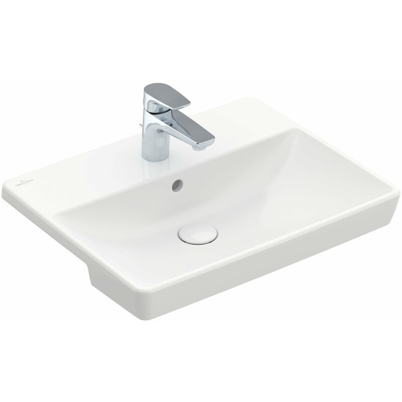 Villeroy & Boch Avento Vorbauwaschtisch B:55xT:44cm ohne Überlauf 1 Hahnloch weiß 4A065501