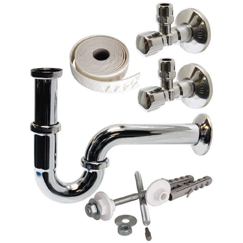 Schell Installationsset für Waschtischmontage, Metall-verchromt, 1 Stück, 1 1-4 Zoll x 32 mm, chrom, 22313 3 - Sanitop-wingenroth