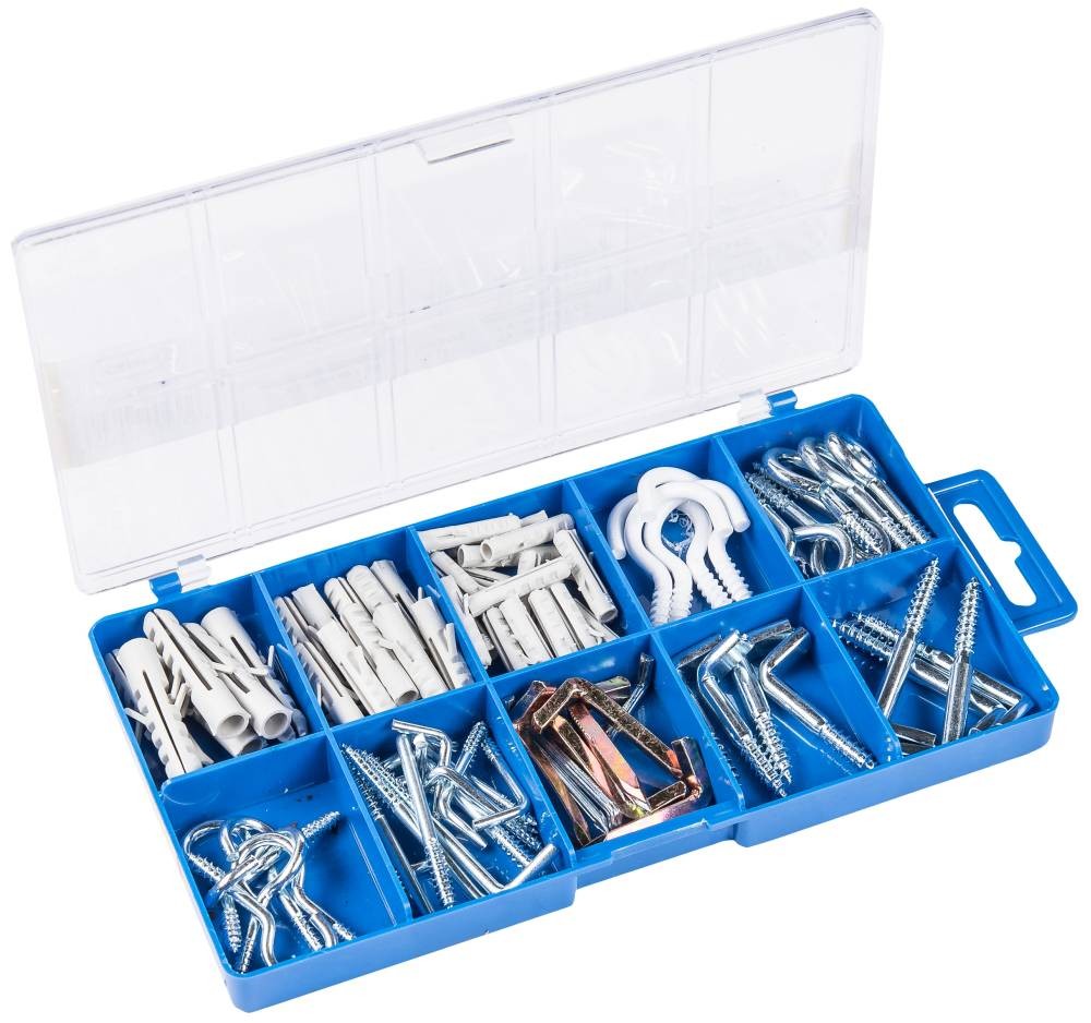 Connex Schraubhaken-Sortiment 78-teilig - Diverse Haken & Dübel im Set - Vorsortiert in praktischer Kunststoffbox - Geeignet für Aufhängungen aller Art - Haken-Set - Sortimentskasten - DP8500005 - Preisvergleich