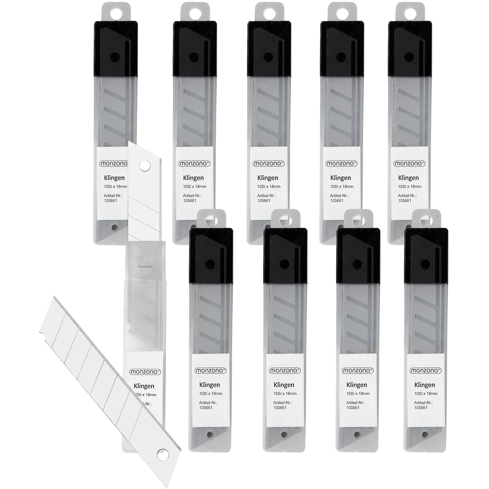Ersatz Klingen für Teppichmesser 18mm 10x