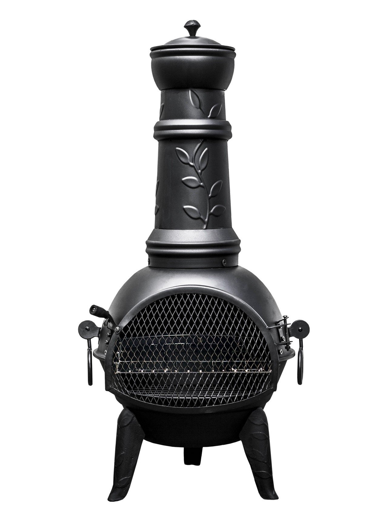 Buschbeck Feuerstelle, Gartenkamin Leaf, schwarz, 48 x 48 x 136 cm, 90109.000