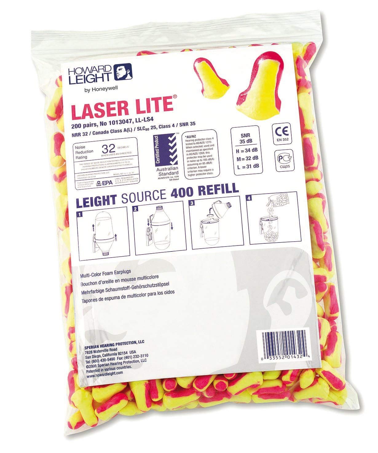 Honeywell 229646 Laser Lite Gehörschutzstöpsel, 200 Stück