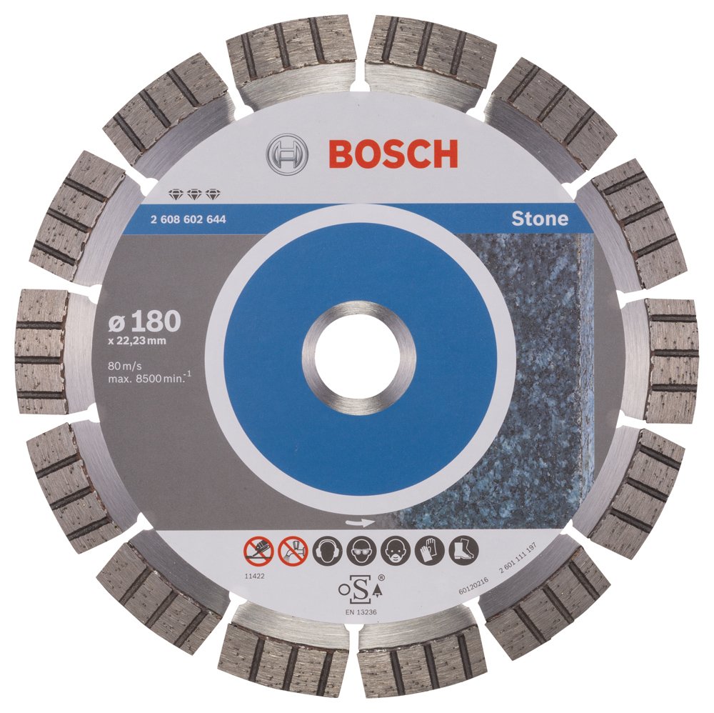 Bosch Professional Diamanttrennscheibe (für extrem hartes Gestein, Ø: 180 mm, Zubehör für Winkelschleifer)