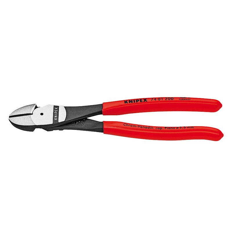 KNIPEX 74 01 160 Kraft-Seitenschneider mit Kunststoff überzogen schwarz atramentiert 160 mm