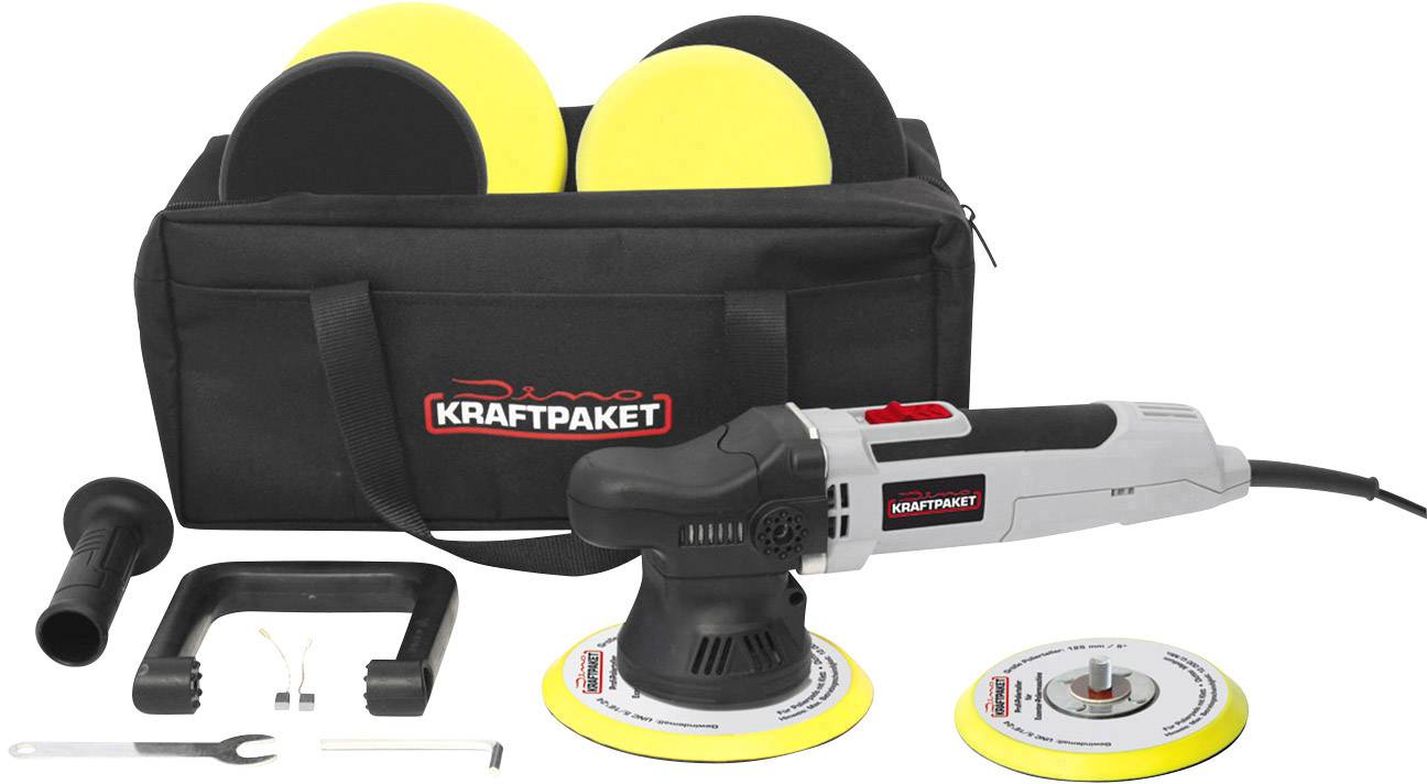 DINO KRAFTPAKET Exzenterpoliermaschine, 230V, 650W, 1600 - 6400 U-min, 125-150mm, 9mm Hub