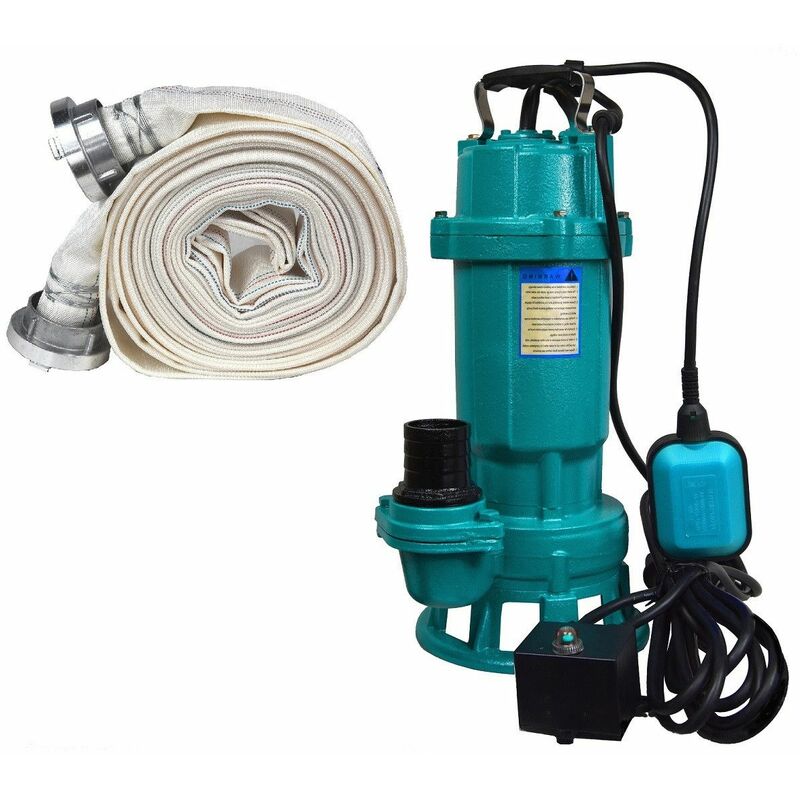 IBO - Schmutzwasserpumpe + 20 30 M Schlauch Fäkalienpumpe 550 W 15000 L-Std Tauchpumpe Abwasserpumpe | Ausführung: Pumpe mit 20m Schlauch