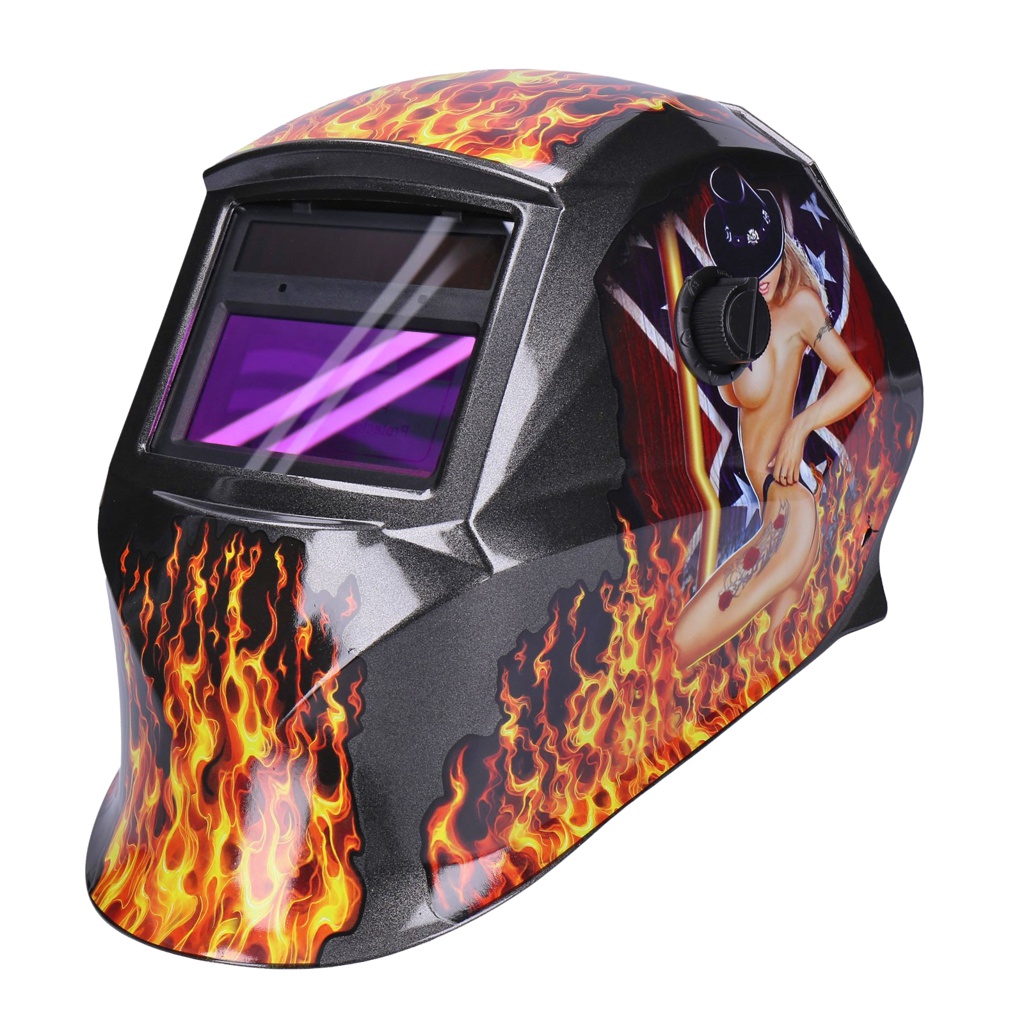 Automatik Solar Schweißhelm mit UV-Schutz Cowgirl Flame 1604-A
