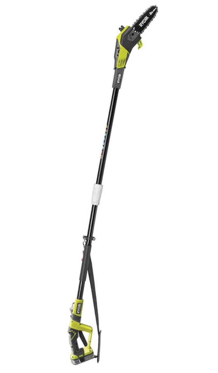 Ryobi Hochentaster mit Akku, 18 V, One+, 4m Reichweite, Schwertlänge 20 cm, Baumsäge mit Tragegurt, RPP182015S