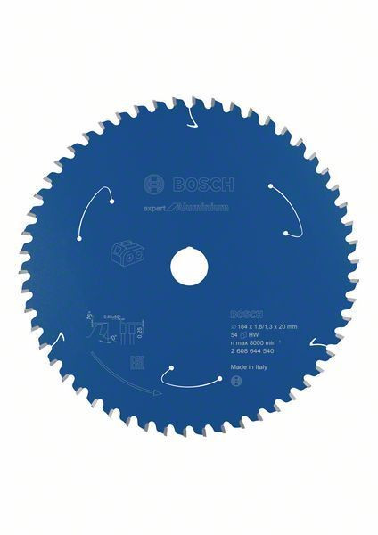 Bosch Professional Kreissägeblatt Expert for Aluminium (Aluminium, 184 x 20 x 1,8 mm, 54 Zähne, Zubehör Akku Kreissäge)