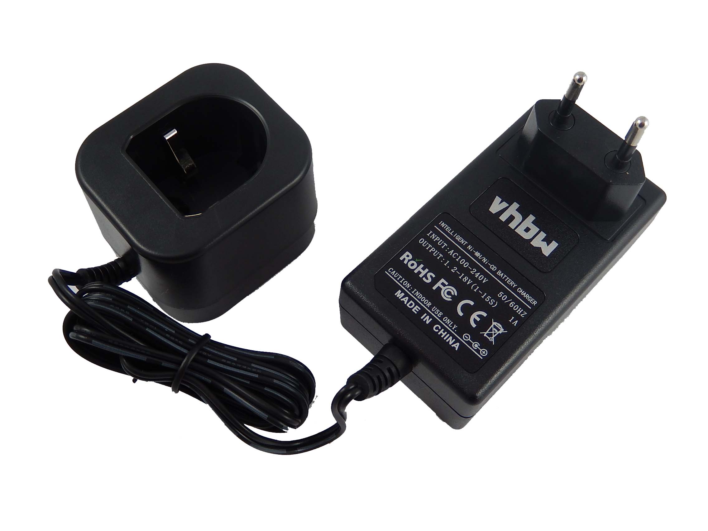 vhbw 220V Netzteil Ladegerät Ladekabel für Werkzeug Akku Panasonic EY9230B, EY9231, EY9231B, EY9233, EY9235, EY9237, EY9239, EY9240, EY9242, EY9244