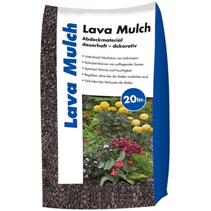 Lava Mulch, Anthrazit, 8 mm - 16 mm, 20 Liter Sack