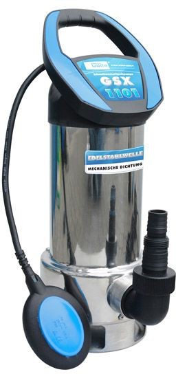 Güde GSX 1101 Tauchpumpe 1.100 Watt 19.000 l/h Entwässerung max. Förderhöhe 8 m max. Partikelgröße 35 mm max. Wassertemperatur 35 °C Kabellänge 10 m 7,4 kg