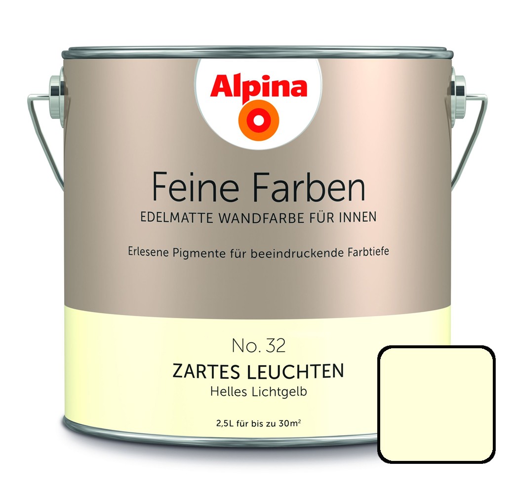 Alpina Feine Farbe No. 32 2,5 l, helles lichtgelb, Zartes Leuchten