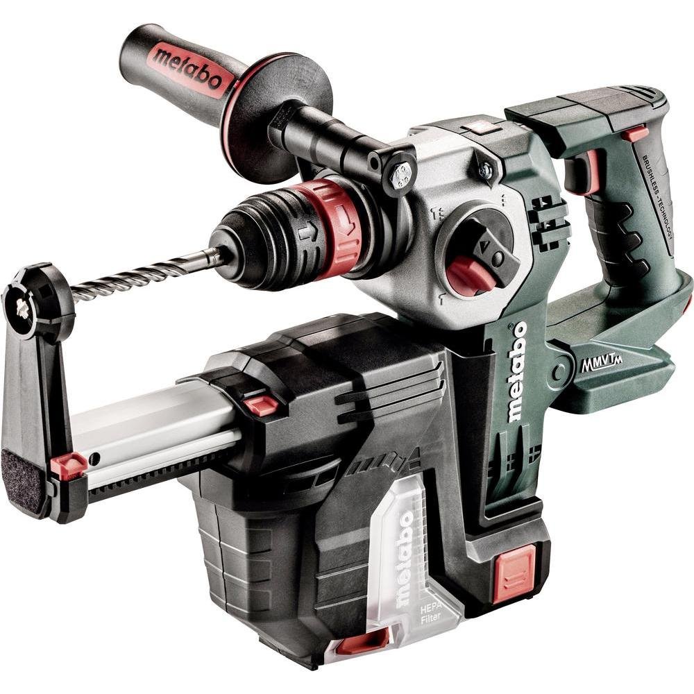 Metabo Akku-Hammer - Akku-Bohrhammer KHA 18 LTX BL 24 QUICK + integrierte Staubabsaugung, Bohrtiefenanschlag, Zusatzhandgriff, mit 3 Funktionen 18 V - 2,2 - 0-1200 - min