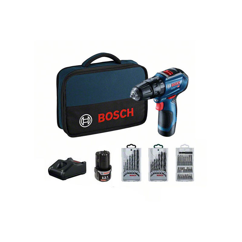 Bosch Professional Akku-Schlagbohrmaschine mit Zubehör Bosch GSB 12V-30