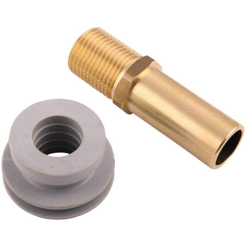 Einlaufverbinder Urinal-Druckspüler, 37044000, Urinal-Zulaufgarnitur für Unterputz-Urinalspüler mit Eingang von hinten, Ø 33,5 - 38 mm, 1-2 Zoll