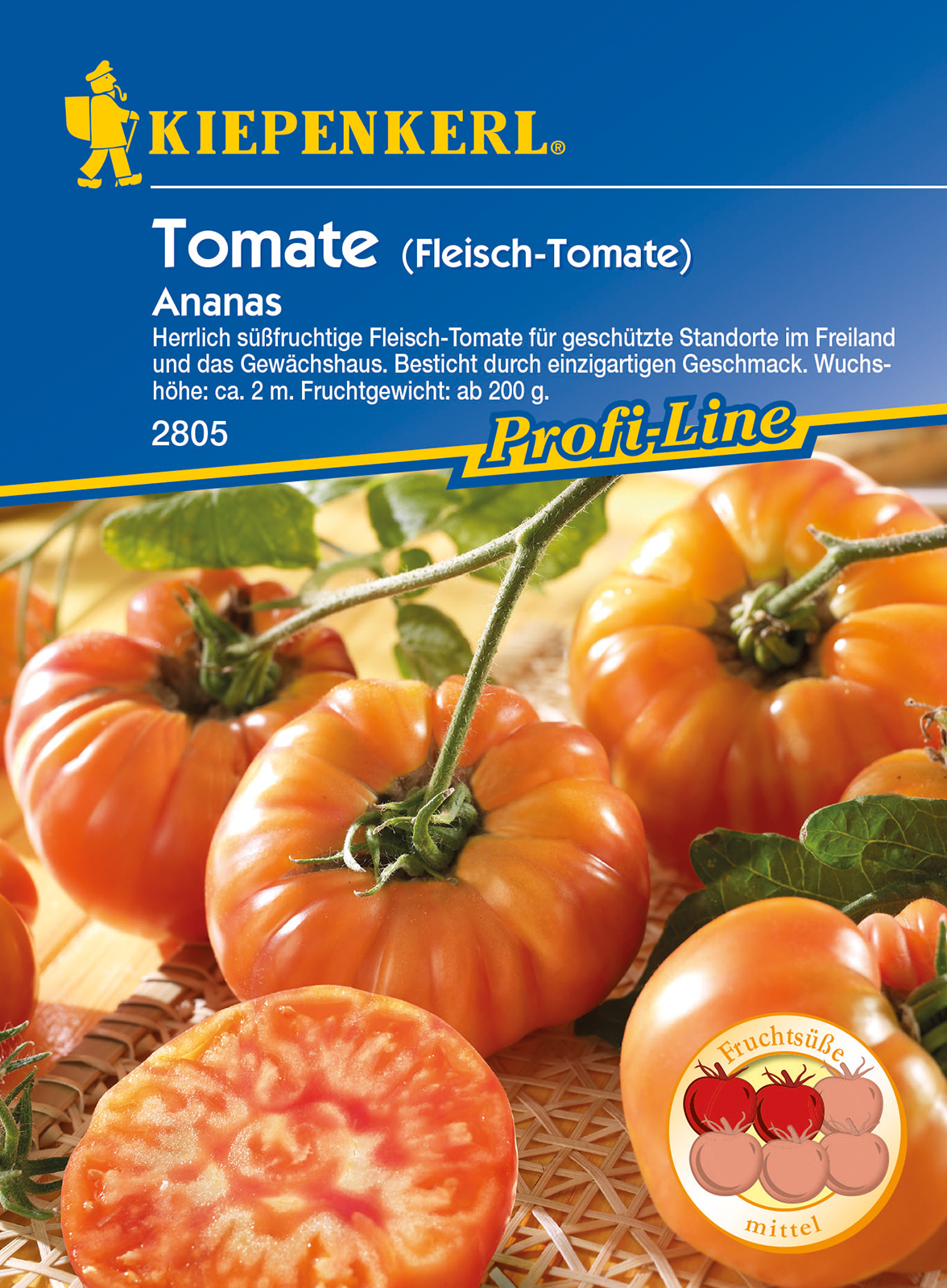 Kiepenkerl Tomaten (Fleischtomaten) Ananas, herrlich süßfruchtige Fleischtomate für geschütze Standorte im Freiland und das Gewächshaus