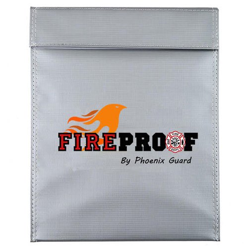 Feuerfestes von Phoenix Guard Fire Beständig Tasche Dokument Tasche für Geld, Pässe, ID, Ehe, Bank & House Records Flammschutzmittel, Wasserdicht Tasche 7x9 Grau