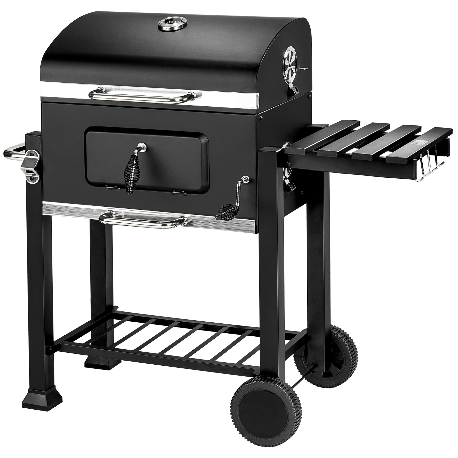 Tectake Holzkohlegrill höhenverstellbar, schwarz, Grillfläche 55 x 36 cm