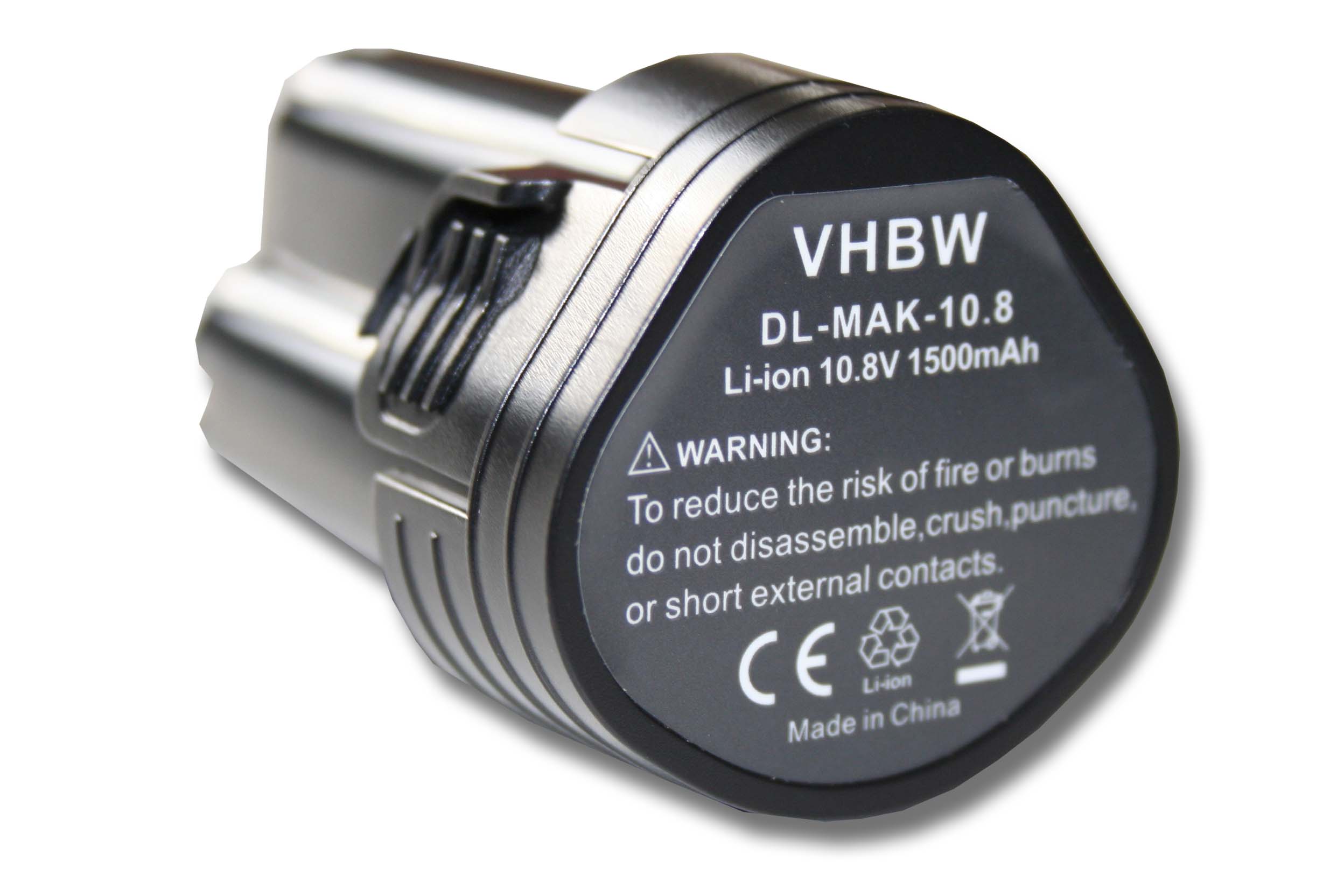 vhbw Akku passend für Makita Baustellenradio BMR100, BMR101, BMR102, BMR103, BMR103B, BMR104, BMR105, DMR102 Elektrowerkzeug (1500mAh Li-Ion 10,8V)