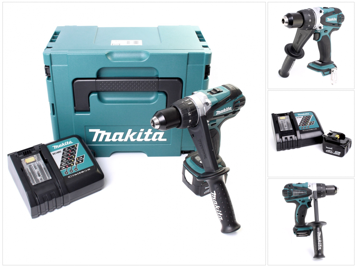 Makita DDF448 RM1J 14,4 V Li-Ion Akku Bohrschrauber im Makpac mit 4 Ah Akku und Ladegerät