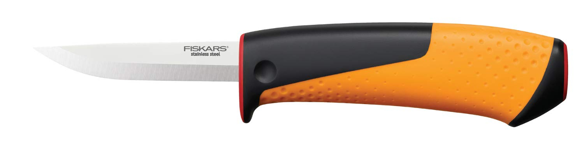 Fiskars Handwerkermesser mit Schleifstein rot - Fiskars