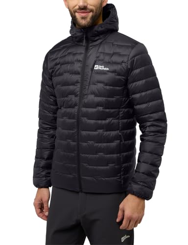 Jack Wolfskin Passamani Down Hoody M, Herren Daunenjacke mit wind- und wasserdichtem PERTEX-Material, Schwarz, XL