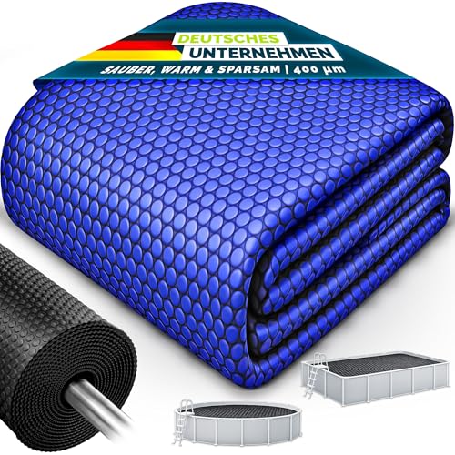 tillvex® Premium Pool Solarabdeckplane 400 µm, Rechteckig 549x274 cm, zuschneidbare Solarfolie zur Wassererwärmung