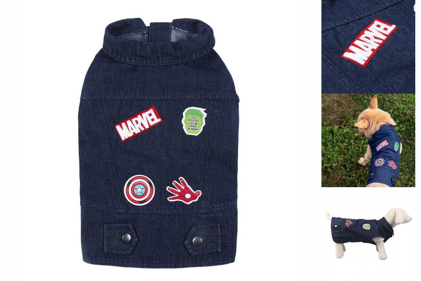 MARVEL Hundemantel Marvel Hundejacke Blau M, atmungsaktiv mit Klettverschluss