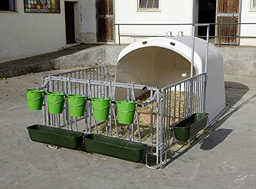 Kerbl Gruppeniglu CalfHouse Premium 45 Doppelumzäunung + Tränke- Troghalter, Gehege