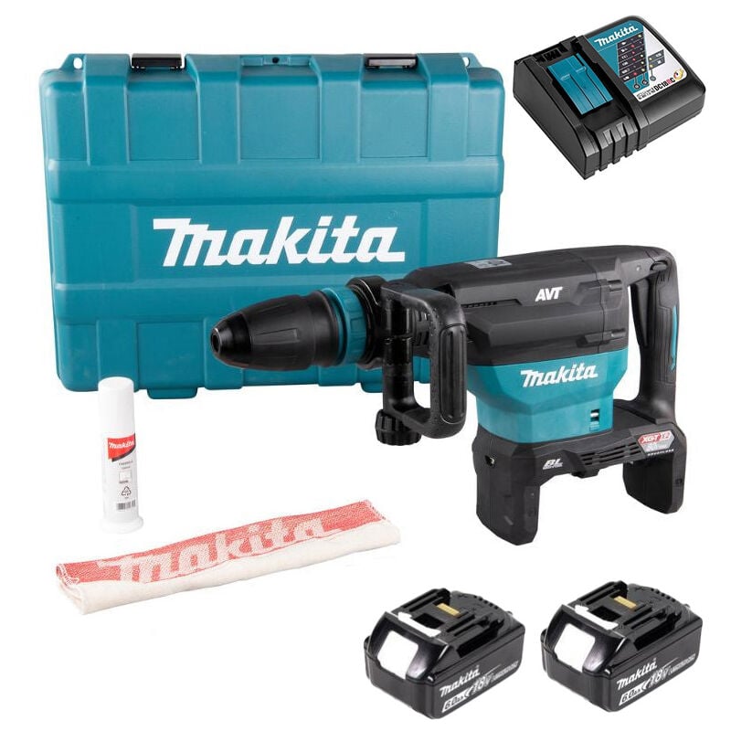 Makita SDS-Max Bohrhammer DHR400G2UN, 18V 40mm, 8J, inkl. 2 Batterien BL1860 und Ladegerät