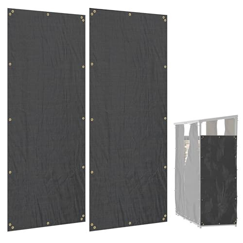 Outsunny 2er-Set Kaminholzregal Abdeckung, 148 x 62 cm, Wasserdicht 600D Oxford, UV-Schutz, Schwarz