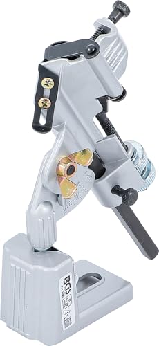 BGS TECHNIC Anschleifvorrichtung für Spiralbohrer ø 3 - 19 mm, präzises Schärfen mit verstellbarem Winkel und stabiler Werkbankbefestigung