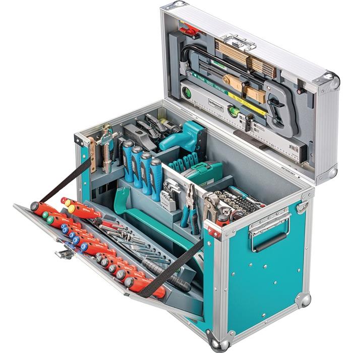 Tixit Compact III, Werkzeugkoffer 179-tlg. Leichtbauwerkzeugkiste mit integrierter Schublade und rollbarer Konstruktion