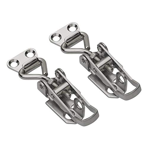 FT-Germany [2er Set] Spannverschluss - 2x Spannverschlüsse aus Edelstahl - Premium Spannverschluß mit Haken 80mm bis 90mm Kistenverschluss rostfrei verstellbar Hebelverschluss Sicherheitsverschluss