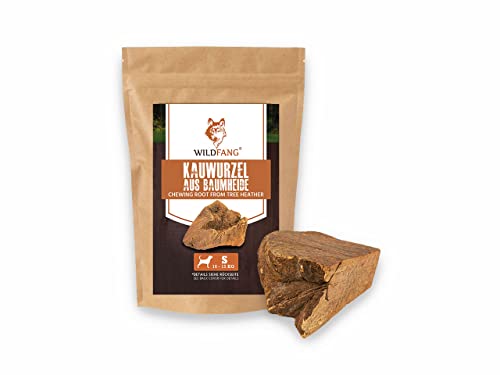 Wildfang® Kauwurzel aus der Baumheide für Hunde, Robustes und Langlebiges Kauwurzel Hund, Splitterarmes Kauholz als Hundespielzeug für optimale Zahnpflege für Hunde und Welpen bis 15 kg - S