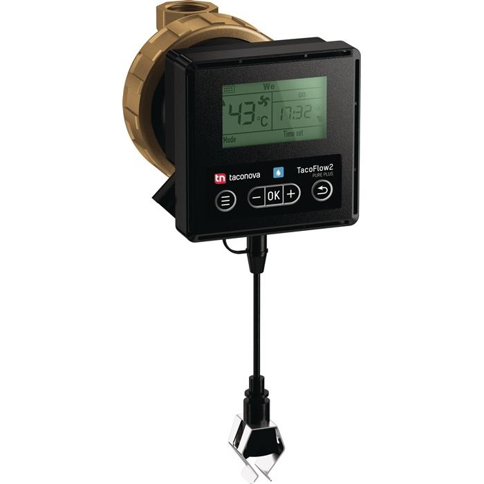 Taconova TACOFLOW2, Zirkulationspumpe mit LCD-Display, integrierter Timer und Messing-Gehäuse