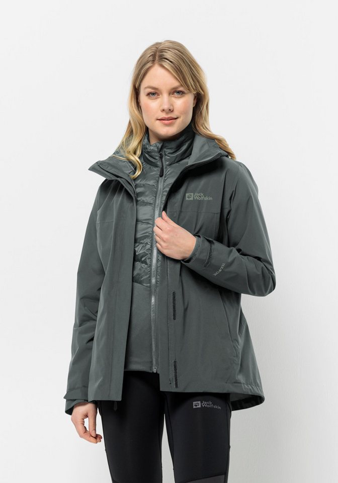 "Jack Wolfskin 3-in-1-Funktionsjacke LUNTAL 3IN1 JKT W, wasserdicht mit isolierender Innenjacke"